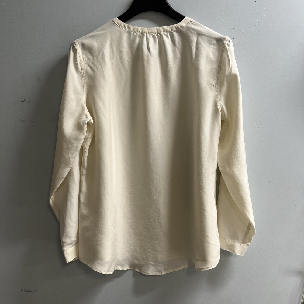 Garnet Hill Top Ivory Silk Blouse V Neck Size 18 Quiet Luxury Capsule‎ Office - Picture 3 of 13